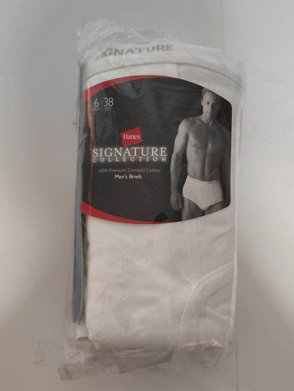 Vintage Hanes Men's White Briefs Signature Collection - 6 Pack - Size 38